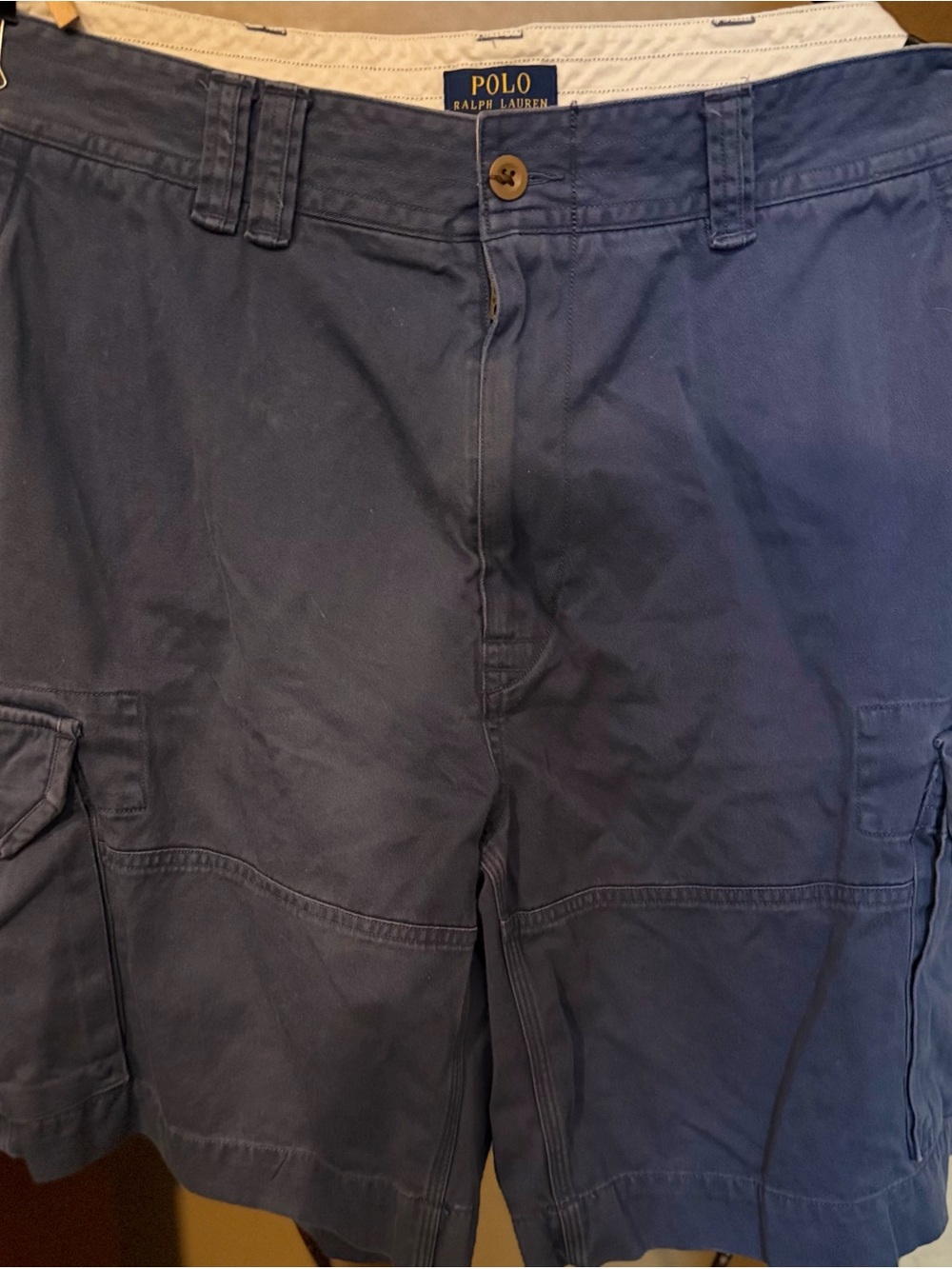 Ralph Lauren Blue Twill Shorts with Button Front Sz 38